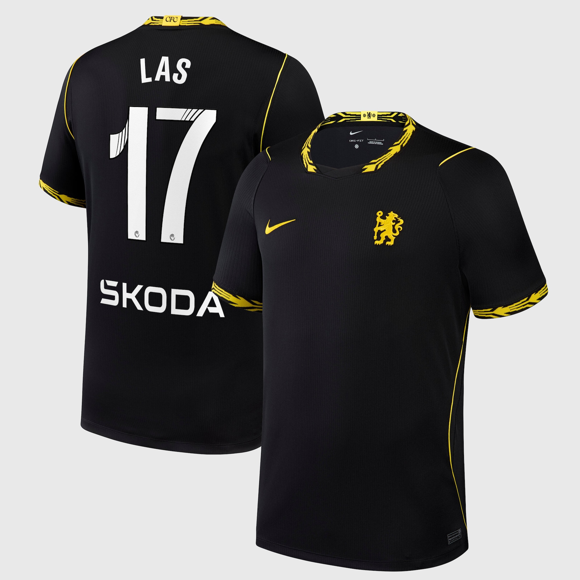 Chelsea WSL Nike Away Stadium Shirt 2026-27 with Las 17 printing