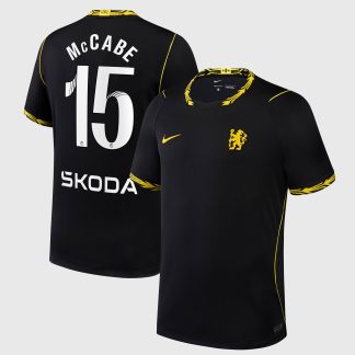 Chelsea WSL Nike Away Stadium Shirt 2026-27 with McCabe 15 printing