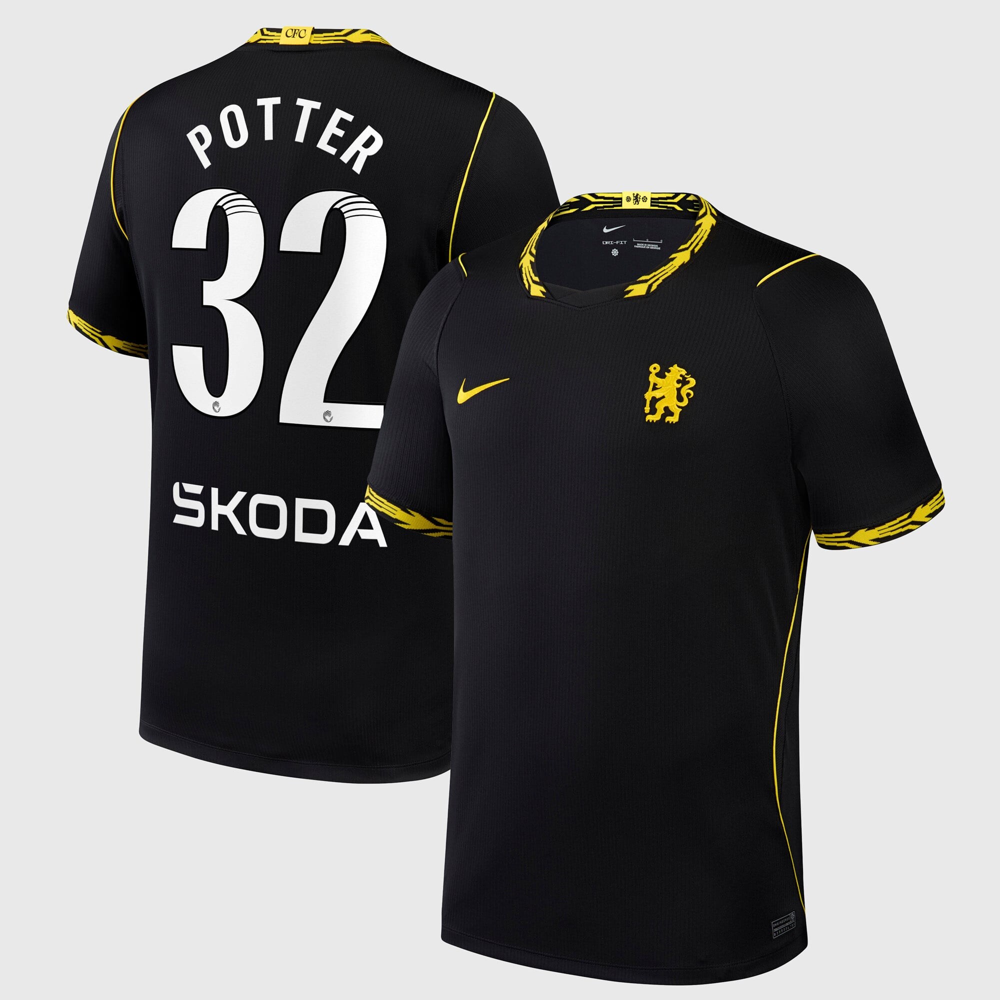 Chelsea WSL Nike Away Stadium Shirt 2026-27 with Potter 32 printing