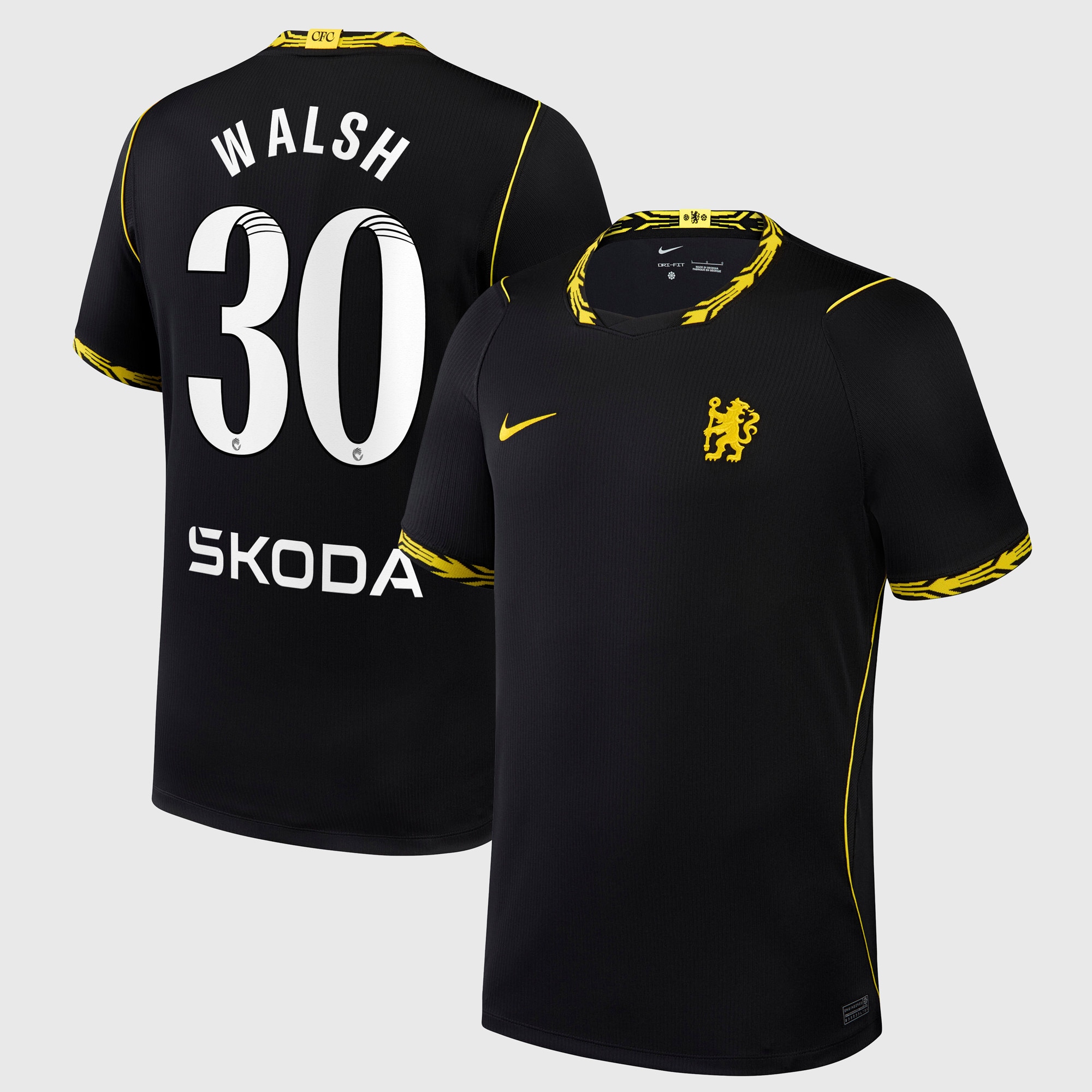 Chelsea WSL Nike Away Stadium Shirt 2026-27 with Walsh 30 printing