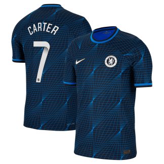Chelsea WSL Nike Away Vapor Match Shirt 2023-24 with Carter 7 printing