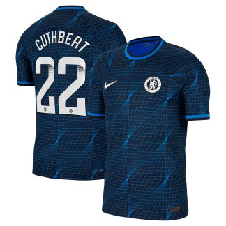 Chelsea WSL Nike Away Vapor Match Shirt 2023-24 with Cuthbert 22 printing