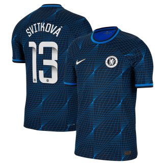 Chelsea WSL Nike Away Vapor Match Shirt 2023-24 with Svitková 13 printing