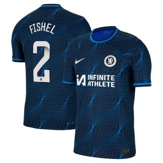 Chelsea WSL Nike Away Vapor Match Sponsored Shirt 2023-24 with Fishel 2 printing