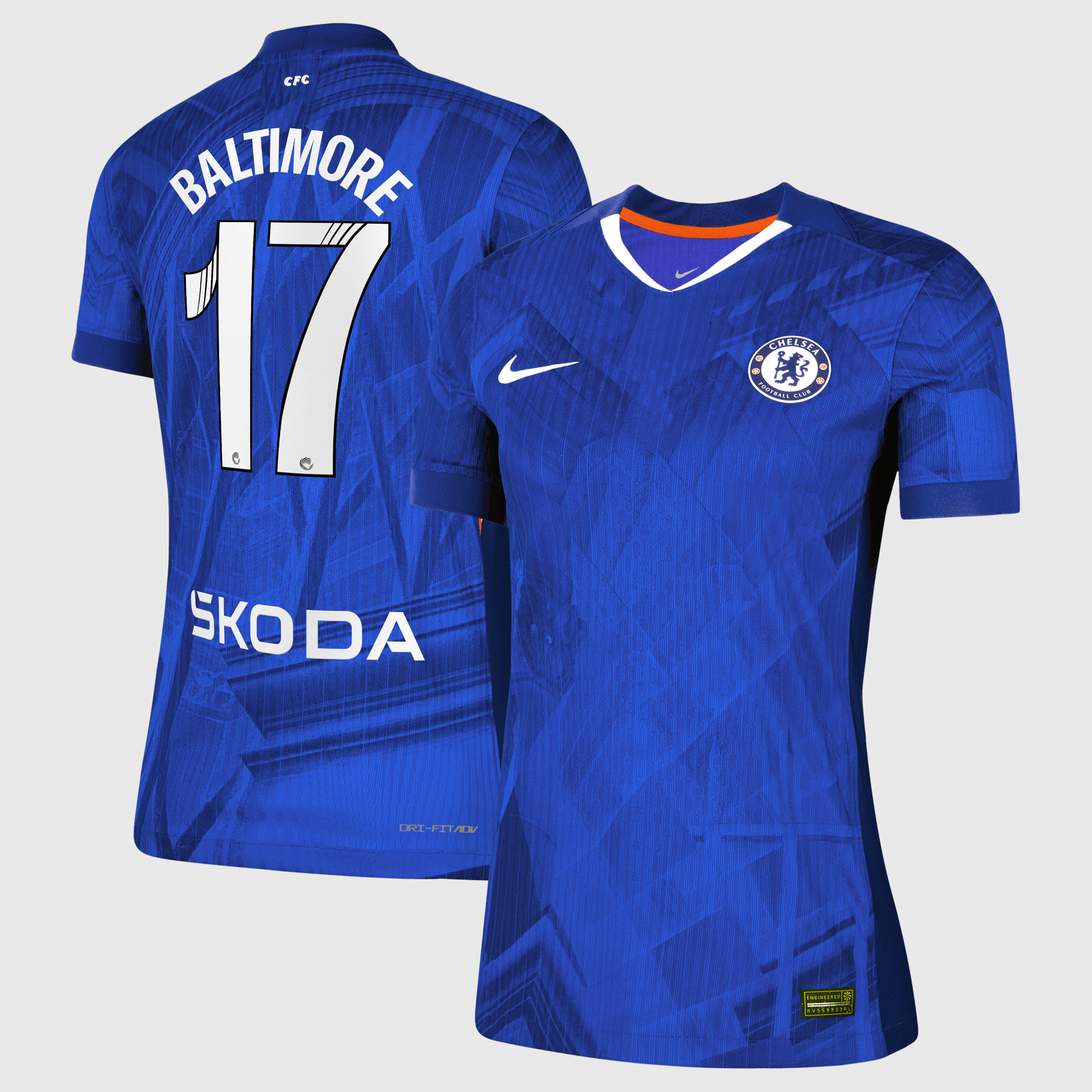 Chelsea WSL Nike Dri-FIT ADV Home Match Shirt 2025-26 - Womens with Baltimore 17 printing