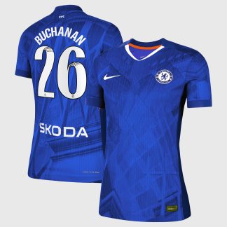 Chelsea WSL Nike Dri-FIT ADV Home Match Shirt 2025-26 - Womens with Buchanan 26 printing