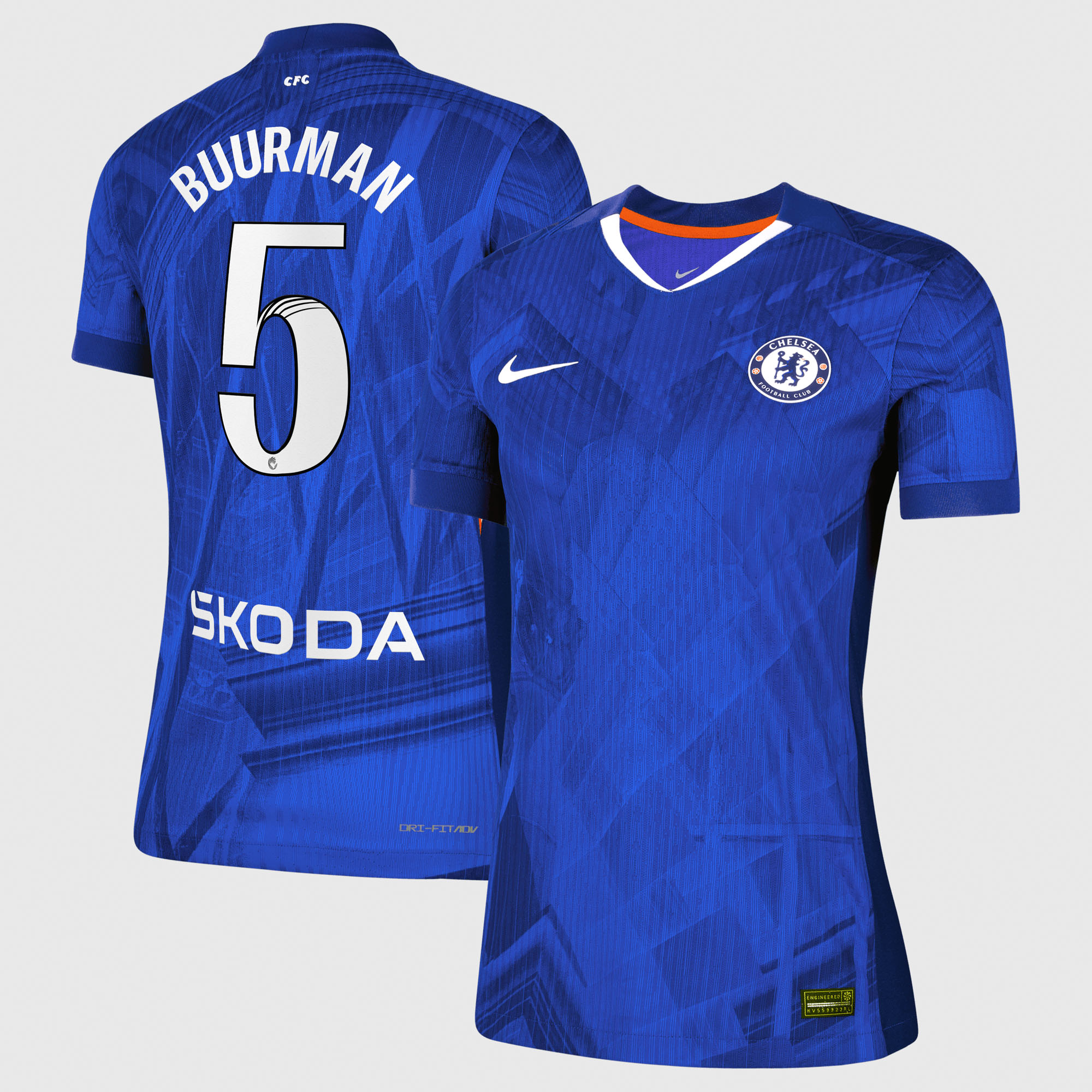 Chelsea WSL Nike Dri-FIT ADV Home Match Shirt 2025-26 - Womens with Buurman 5 printing
