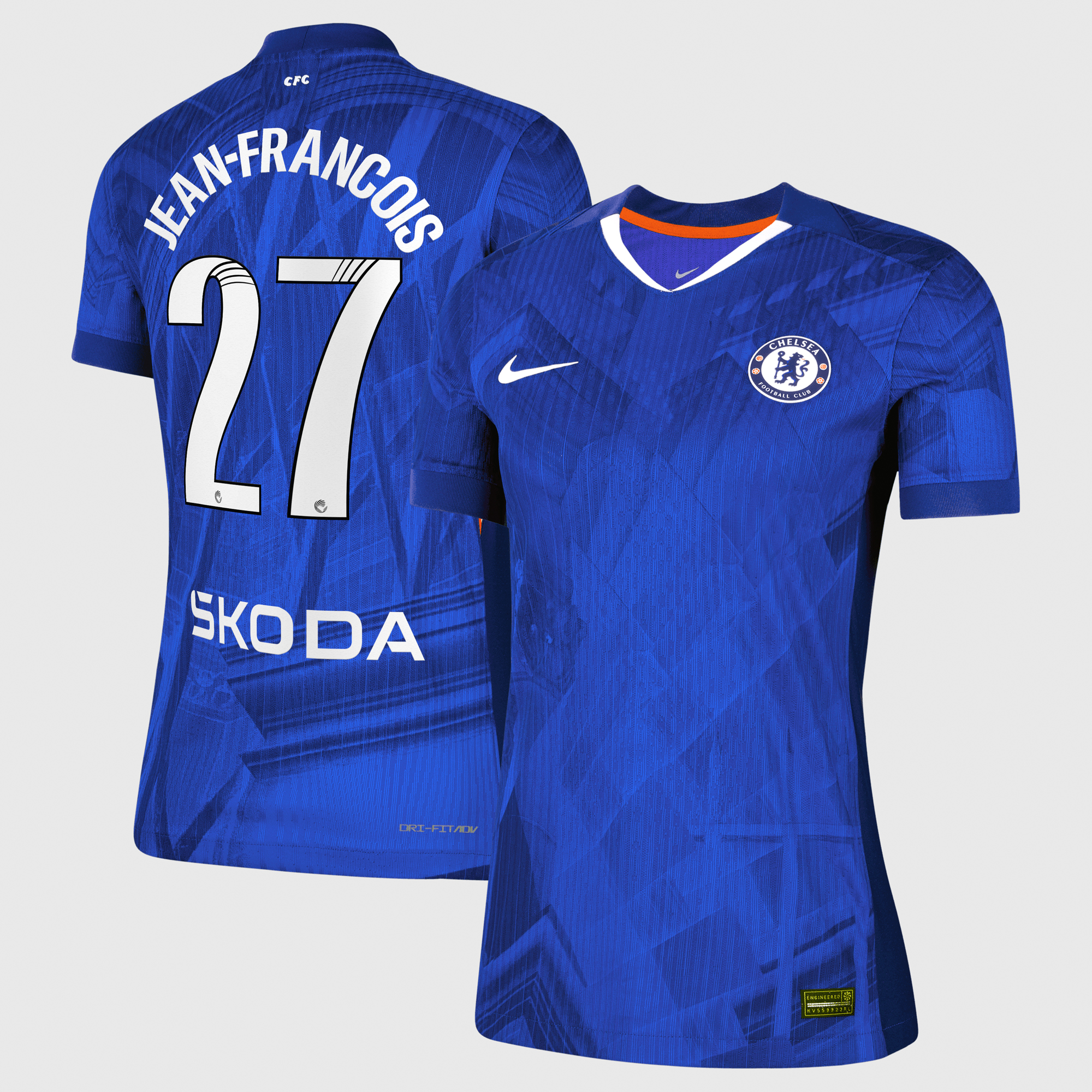 Chelsea WSL Nike Dri-FIT ADV Home Match Shirt 2025-26 - Womens with Jean-Francois 27 printing