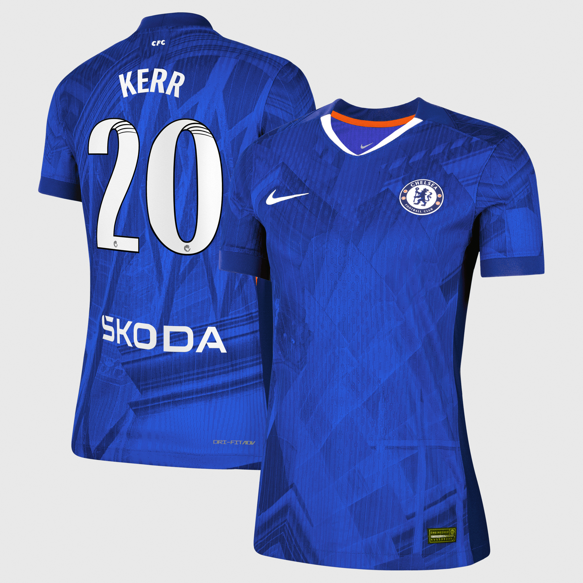 Chelsea WSL Nike Dri-FIT ADV Home Match Shirt 2025-26 - Womens with Kerr 20 printing