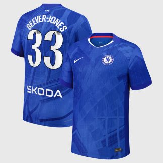 Chelsea WSL Nike Dri-FIT ADV Home Match Shirt 2025-26 with Beever-Jones 33 printing