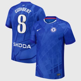 Chelsea WSL Nike Dri-FIT ADV Home Match Shirt 2025-26 with Cuthbert 8 printing