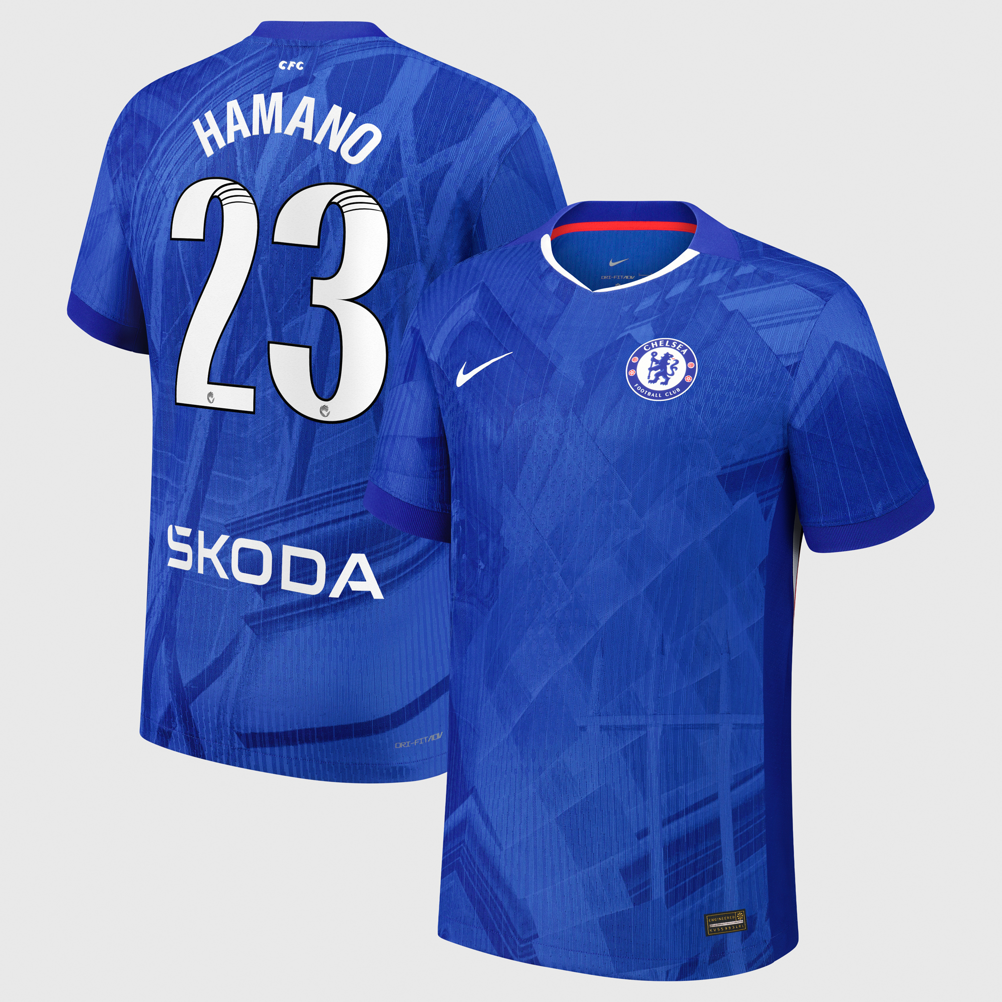 Chelsea WSL Nike Dri-FIT ADV Home Match Shirt 2025-26 with Hamano 23 printing