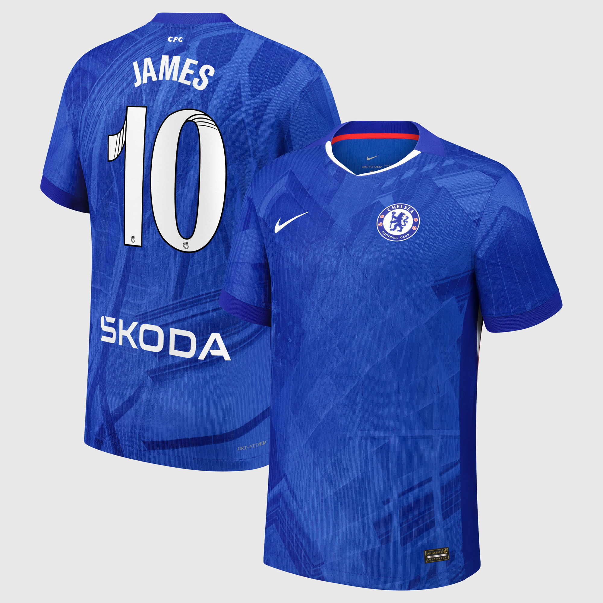 Chelsea WSL Nike Dri-FIT ADV Home Match Shirt 2025-26 with James 10 printing
