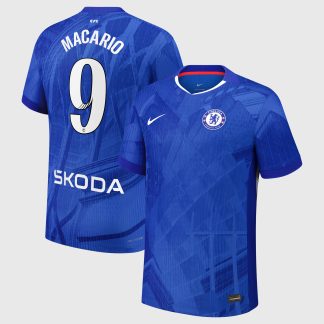 Chelsea WSL Nike Dri-FIT ADV Home Match Shirt 2025-26 with Macario 9 printing