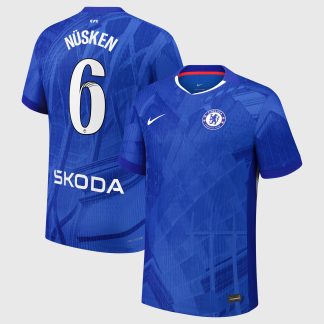 Chelsea WSL Nike Dri-FIT ADV Home Match Shirt 2025-26 with Nüsken 6 printing