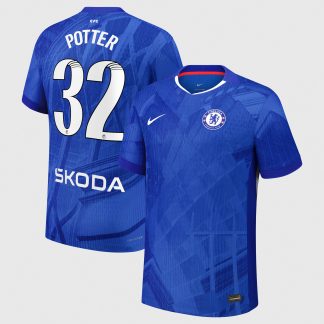 Chelsea WSL Nike Dri-FIT ADV Home Match Shirt 2025-26 with Potter 32 printing