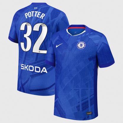 Chelsea WSL Nike Dri-FIT ADV Home Match Shirt 2025-26 with Potter 32 printing