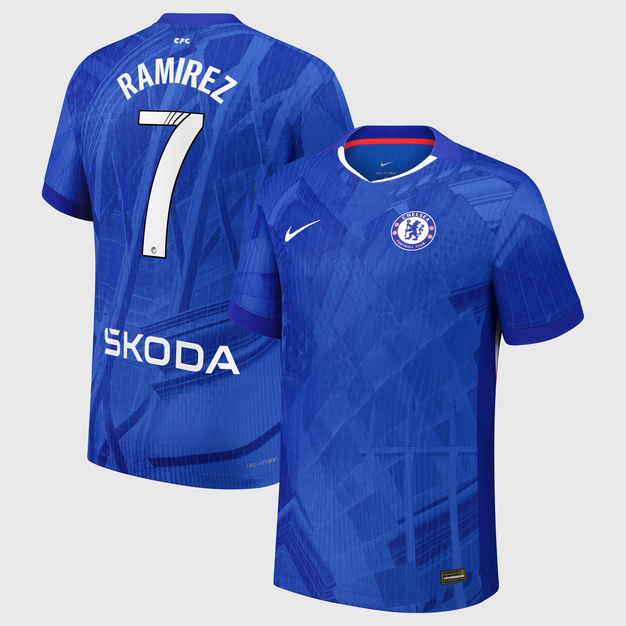 Chelsea WSL Nike Dri-FIT ADV Home Match Shirt 2025-26 with Ramírez 7 printing