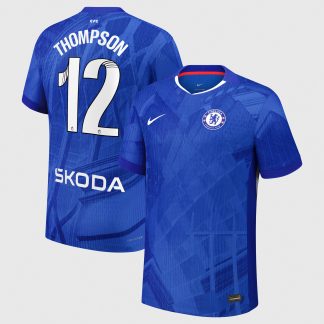 Chelsea WSL Nike Dri-FIT ADV Home Match Shirt 2025-26 with Thompson 12 printing