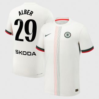 Chelsea WSL Nike Dri-Fit Adv Away Match Shirt 2025-26 with Alber 29 printing