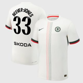 Chelsea WSL Nike Dri-Fit Adv Away Match Shirt 2025-26 with Beever-Jones 33 printing