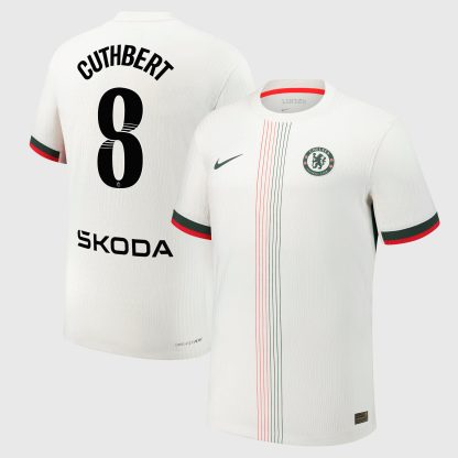 Chelsea WSL Nike Dri-Fit Adv Away Match Shirt 2025-26 with Cuthbert 8 printing