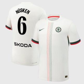 Chelsea WSL Nike Dri-Fit Adv Away Match Shirt 2025-26 with Nüsken 6 printing