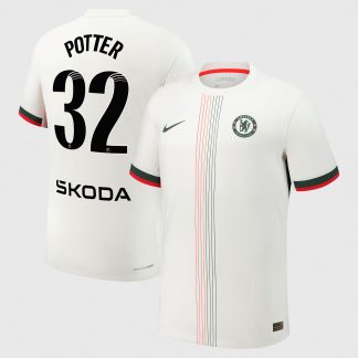 Chelsea WSL Nike Dri-Fit Adv Away Match Shirt 2025-26 with Potter 32 printing