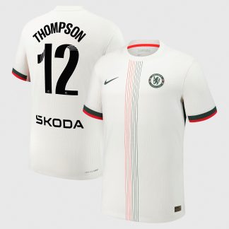 Chelsea WSL Nike Dri-Fit Adv Away Match Shirt 2025-26 with Thompson 12 printing