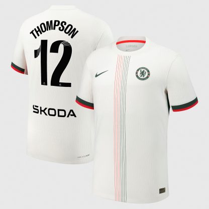 Chelsea WSL Nike Dri-Fit Adv Away Match Shirt 2025-26 with Thompson 12 printing
