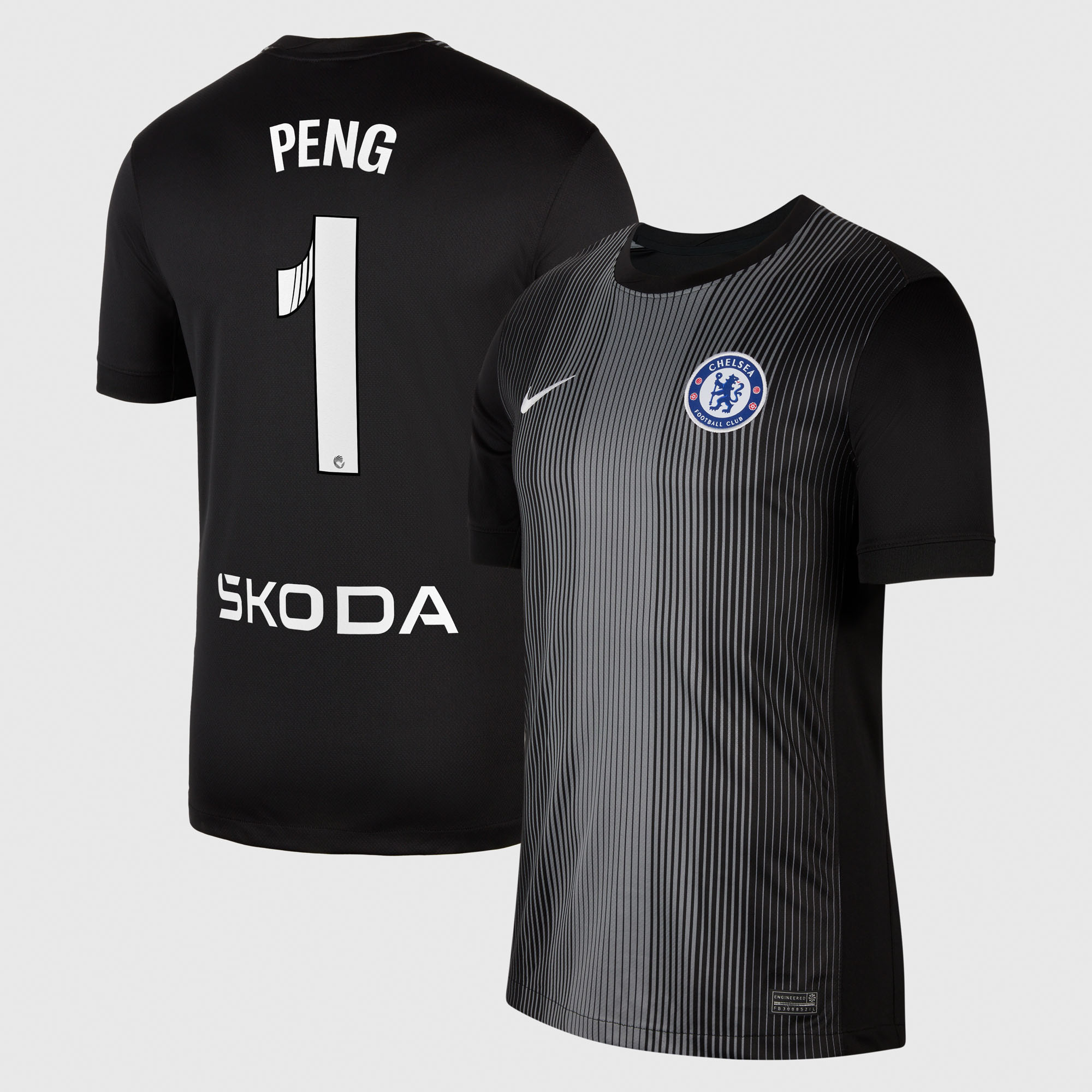 Chelsea WSL Nike Goalkeeper Stadium Shirt 2025-26 - Kids with Peng 1 printing
