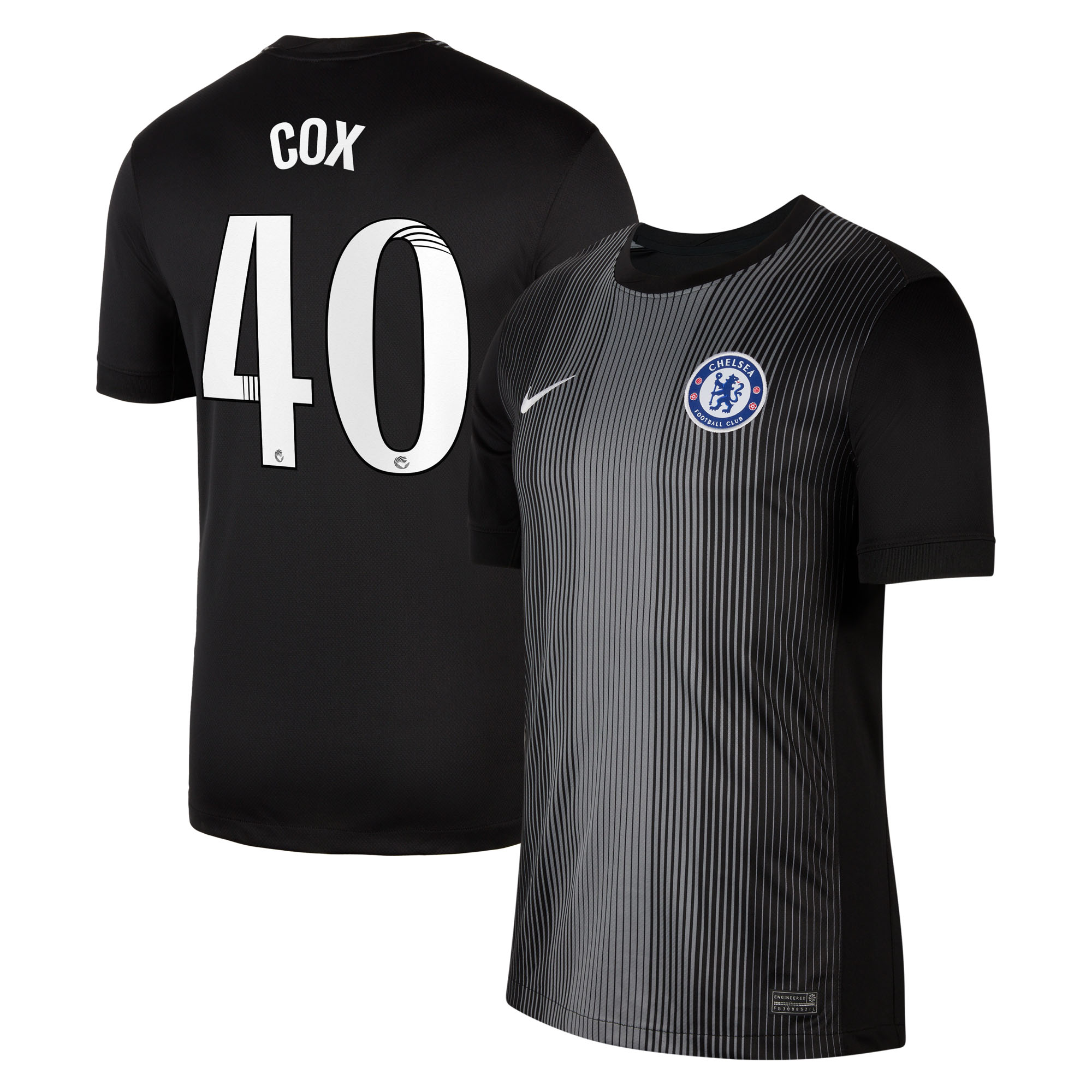 Chelsea WSL Nike Goalkeeper Stadium Shirt 2025-26 with Cox 40 printing