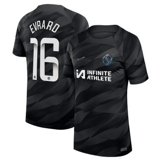 Chelsea WSL Nike Goalkeeper Stadium Sponsored Shirt 2023-24 - Kids with Evrard 16 printing