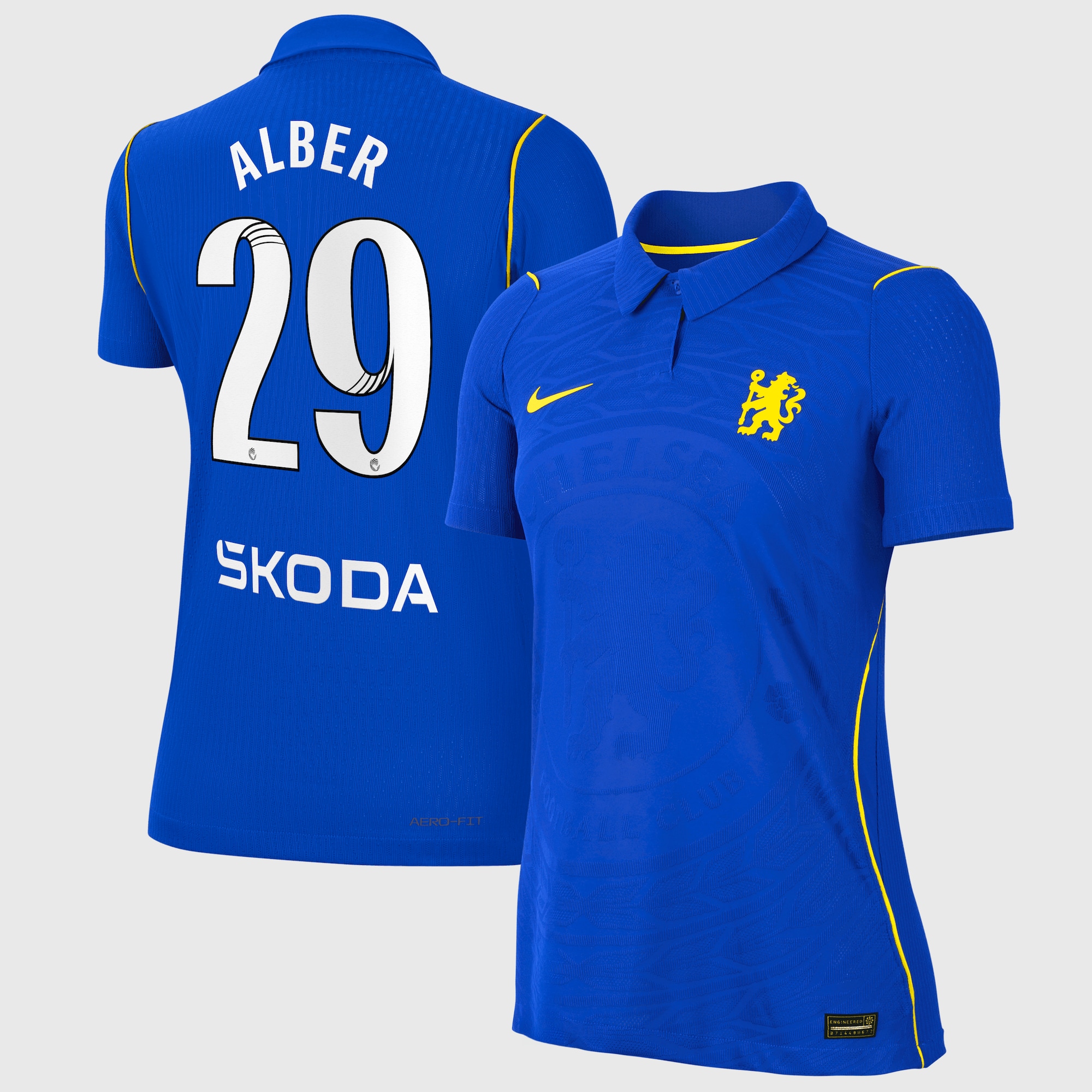 Chelsea WSL Nike Home Aero-FIT Match Shirt 2026-27 - Womens with Alber 29 printing