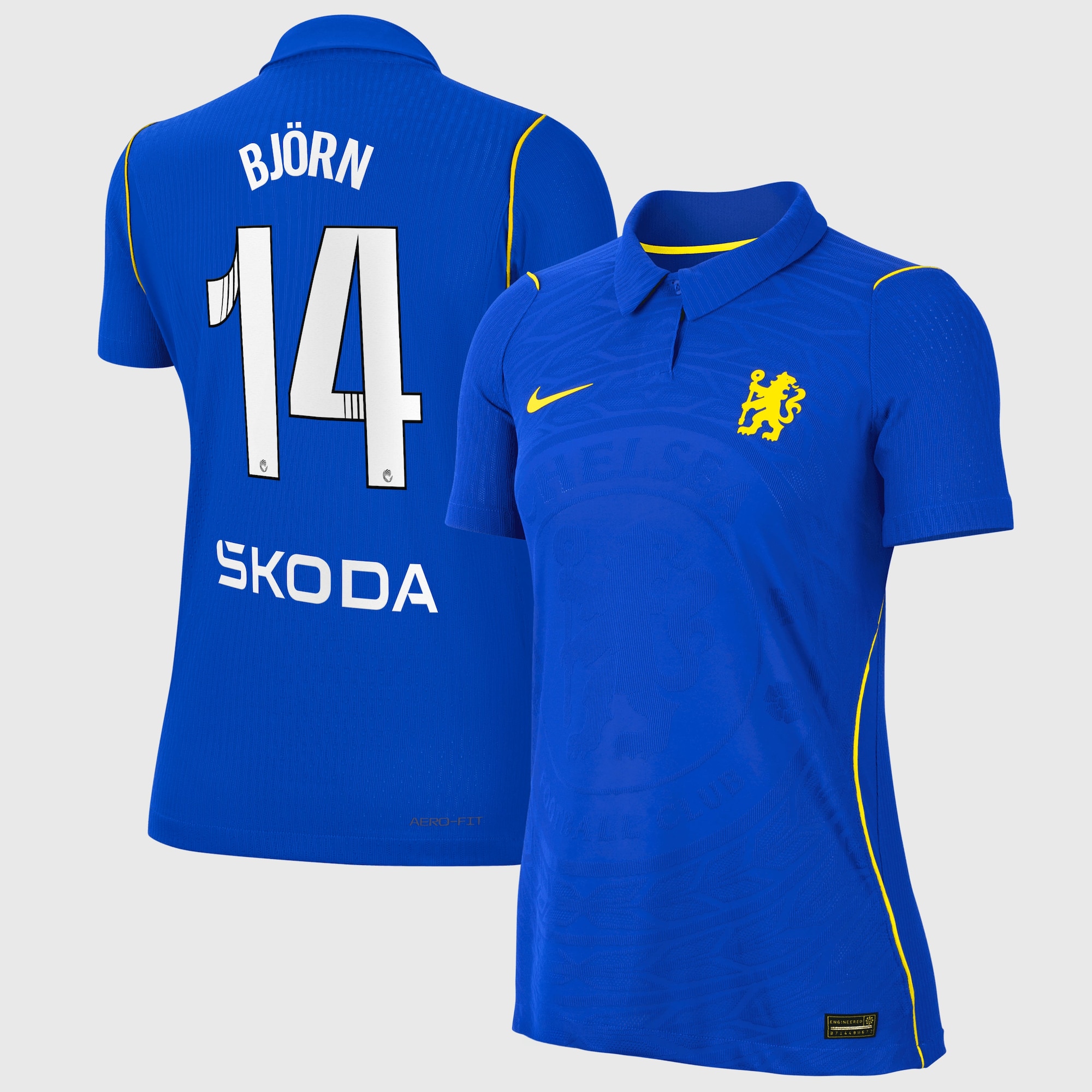 Chelsea WSL Nike Home Aero-FIT Match Shirt 2026-27 - Womens with Björn 14 printing