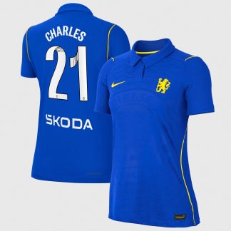 Chelsea WSL Nike Home Aero-FIT Match Shirt 2026-27 - Womens with Charles 21 printing