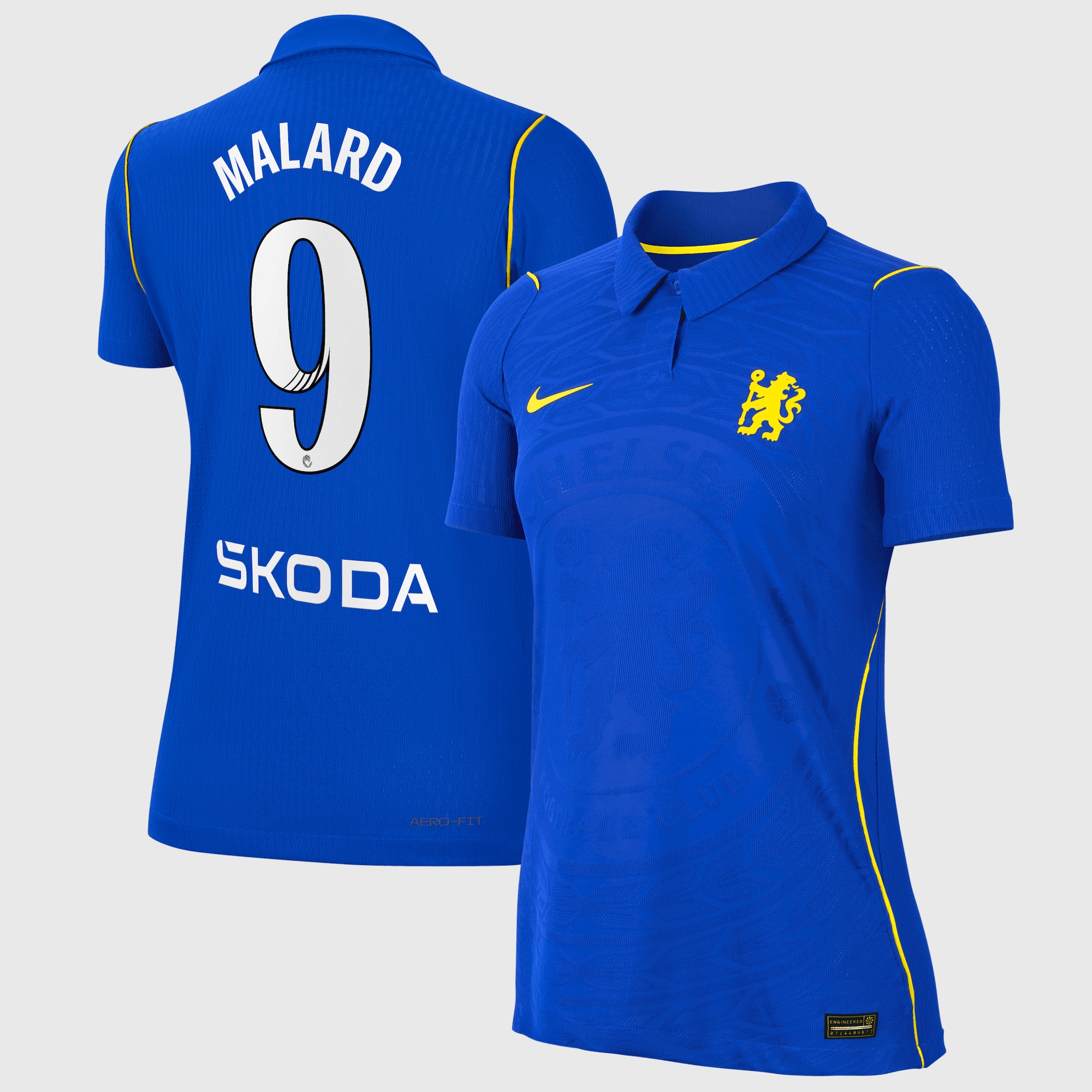 Chelsea WSL Nike Home Aero-FIT Match Shirt 2026-27 - Womens with Malard 9 printing