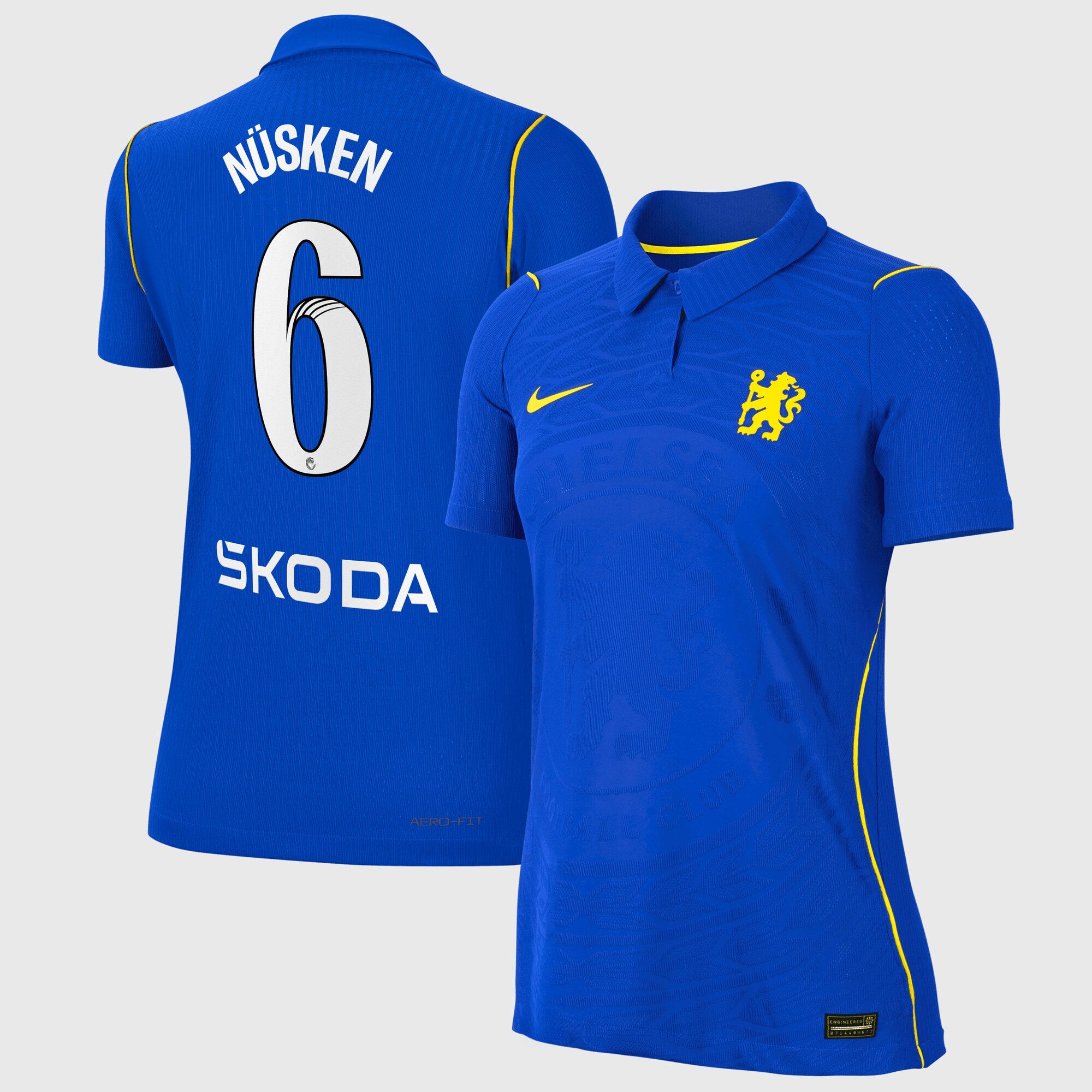 Chelsea WSL Nike Home Aero-FIT Match Shirt 2026-27 - Womens with Nüsken 6 printing