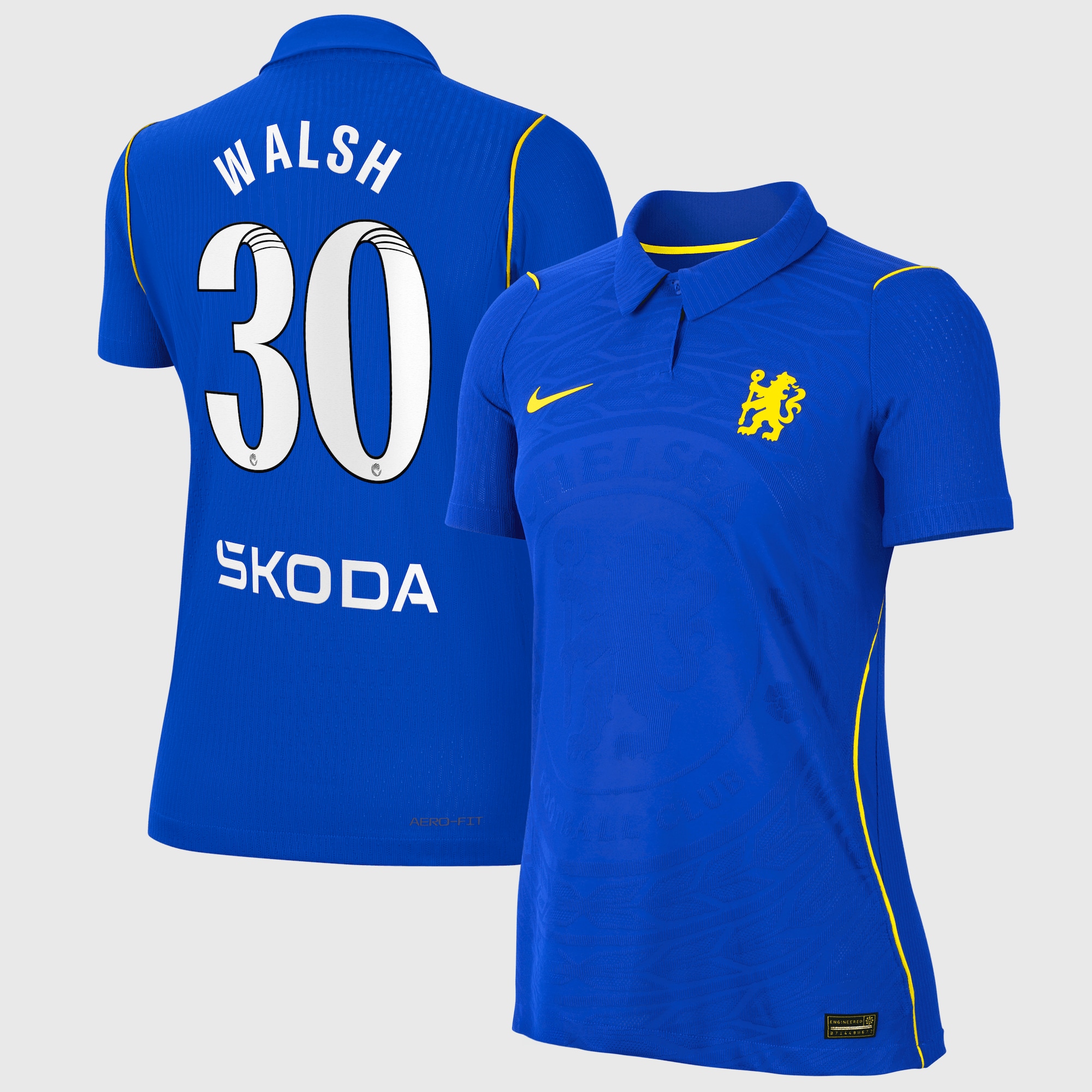 Chelsea WSL Nike Home Aero-FIT Match Shirt 2026-27 - Womens with Walsh 30 printing