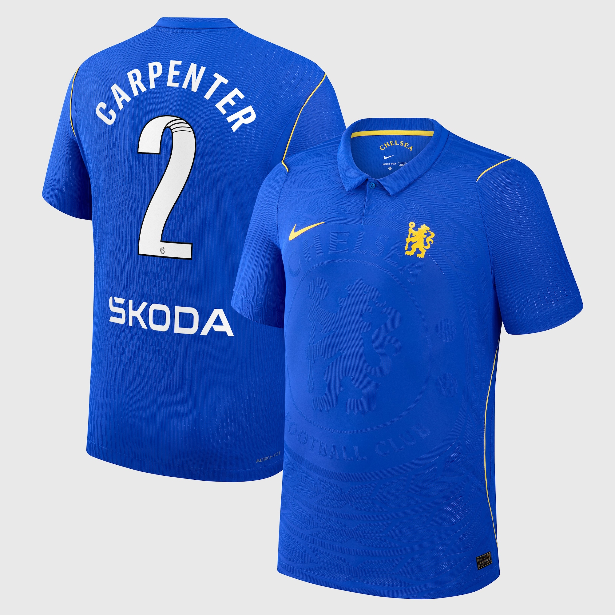 Chelsea WSL Nike Home Aero-FIT Match Shirt 2026-27 with Carpenter 2 printing