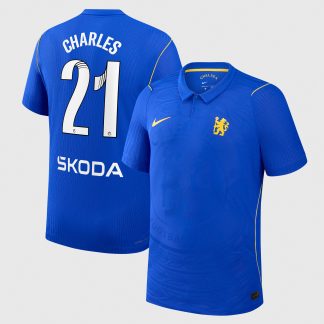 Chelsea WSL Nike Home Aero-FIT Match Shirt 2026-27 with Charles 21 printing