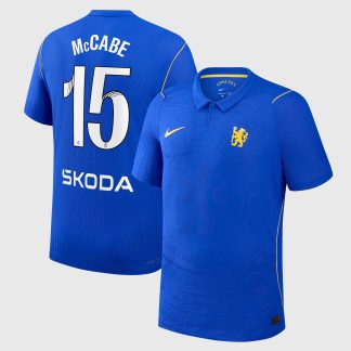 Chelsea WSL Nike Home Aero-FIT Match Shirt 2026-27 with McCabe 15 printing