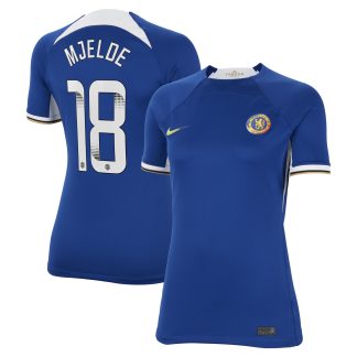 Chelsea WSL Nike Home Stadium Shirt 2023-24 - Womens with Mjelde 18 printing