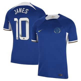 Chelsea WSL Nike Home Stadium Shirt 2023-24 with James 10 printing