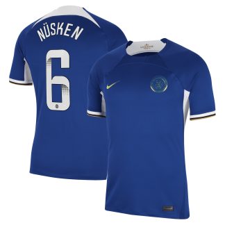 Chelsea WSL Nike Home Stadium Shirt 2023-24 with Nüsken 6 printing