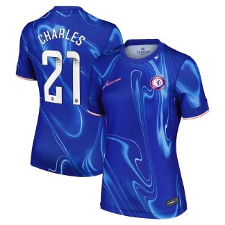 Chelsea WSL Nike Home Stadium Shirt 2024-25 - Womens with Charles 21 printing