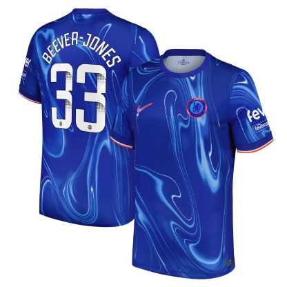 Chelsea WSL Nike Home Stadium Shirt 2024-25 with Beever-Jones 33 printing