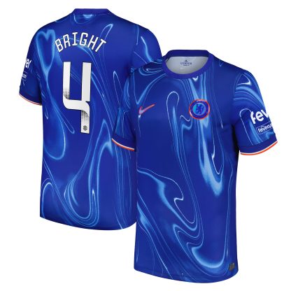 Chelsea WSL Nike Home Stadium Shirt 2024-25 with Bright 4 printing