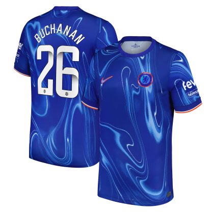 Chelsea WSL Nike Home Stadium Shirt 2024-25 with Buchanan 26 printing