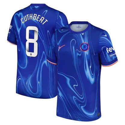 Chelsea WSL Nike Home Stadium Shirt 2024-25 with Cuthbert 8 printing